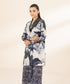 Unstitched Women's Embroidered Lawn Black Two Piece Suit